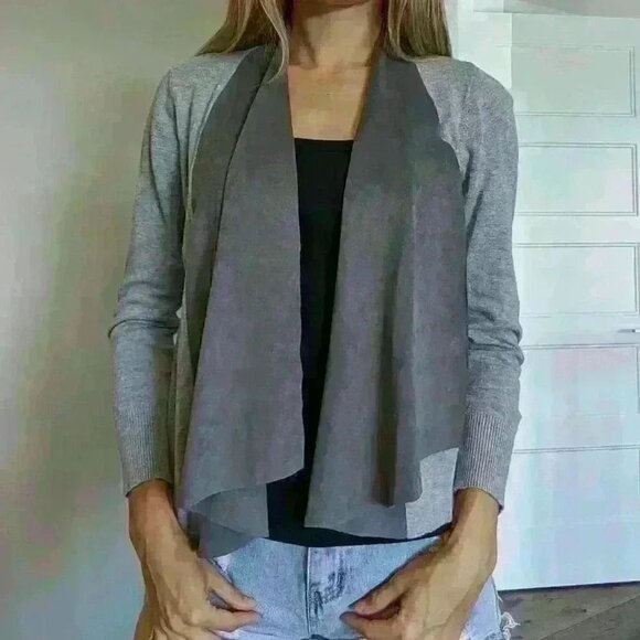 Conrad C Collection, Suede Cardigan, Grey, Size XS - Picture 4 of 7